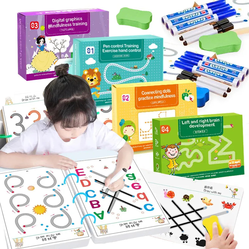 Caderno de traço e desenho Montessori