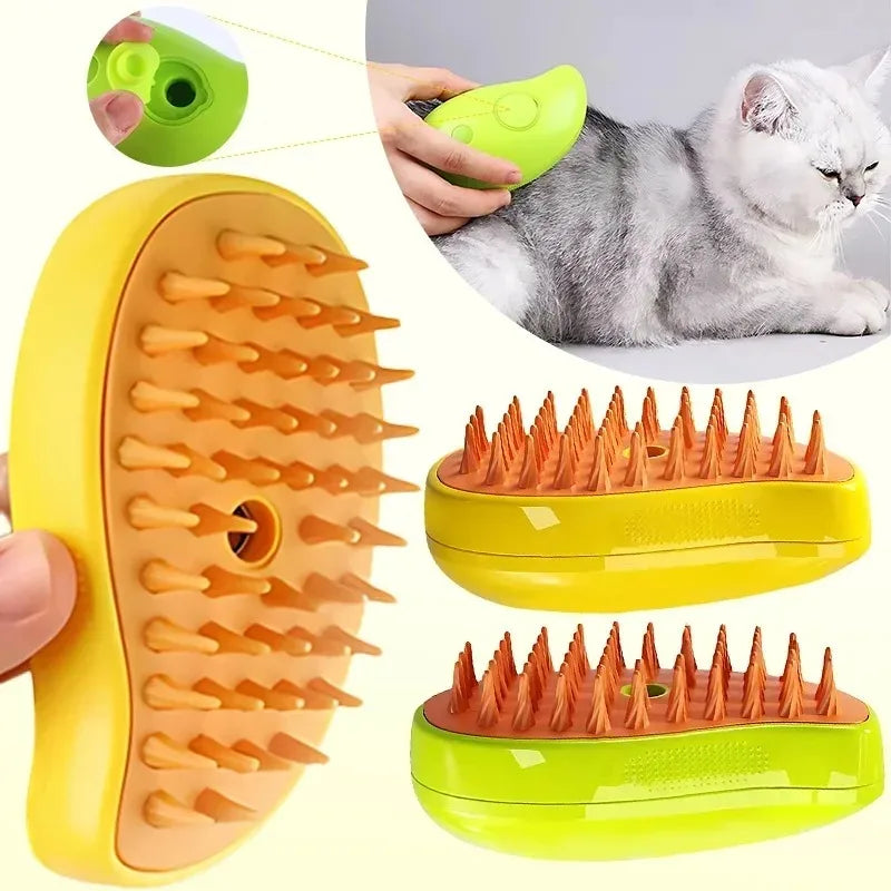 Escova a vapor para cães e gatos, com pente de massagem