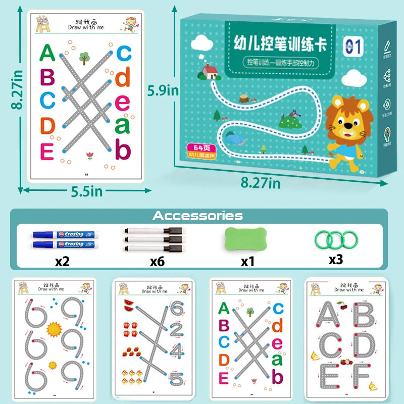 Caderno de traço e desenho Montessori