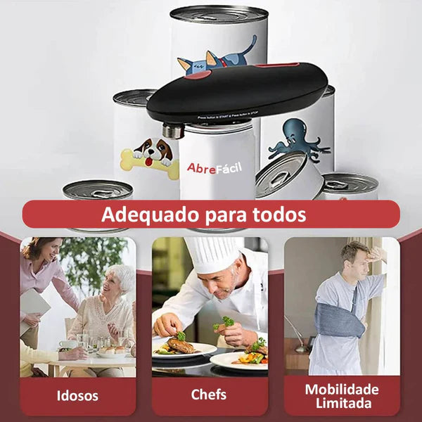 Abridor de latas automático, elétrico e fácil de usar