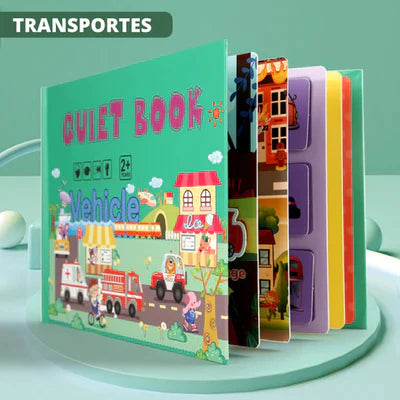 Livro interativo para crianças com adesivos para colar